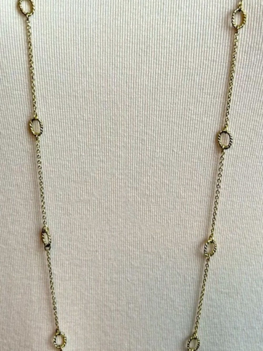 Nordstrom Gold Tone Long Oval Station Necklace Layering Jewelry